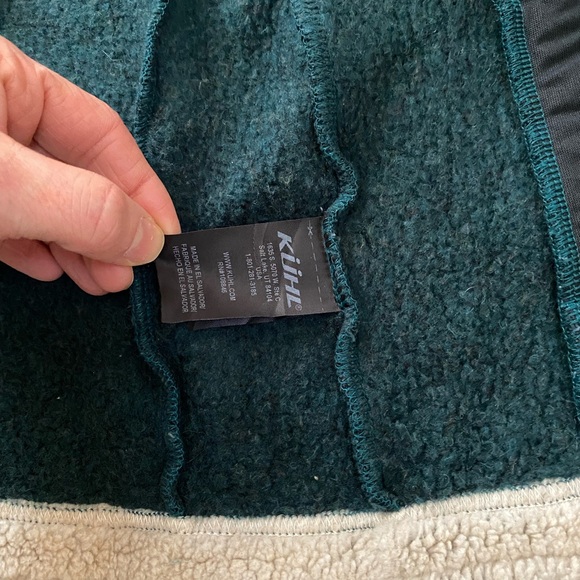KÜHL Kids Sherpa-Lined Fleece Jacket Hoodie XS (5–6) Teal Green - Picture 7 of 12